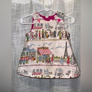 Baby Girl 3 Month Cotton Dress Reversible Pink Polka Dot Parisian Cafe USA Made